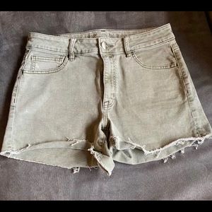 American Eagle olive Jean shorts
